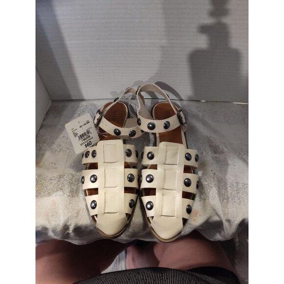 Women's A N.A. Studded Norma Fisherman Sandals in Cream Size 7M‎ NEW $60 - Picture 1 of 13